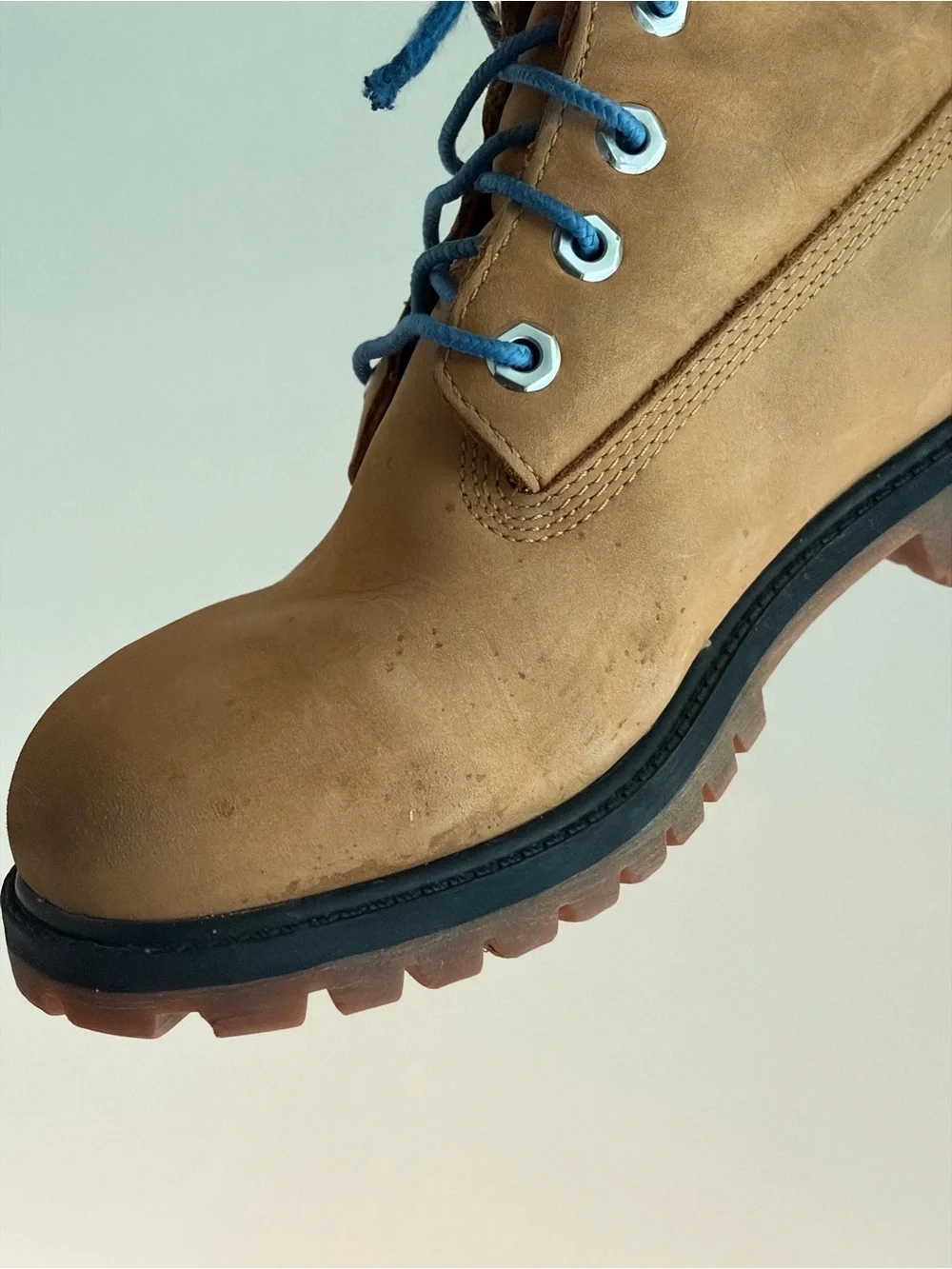 Timberland Kids Waterproof Boots Wheat Blue Accents Size 4.5 Boys/Youth